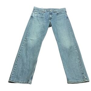 Levi's 502 Blue Straight Leg Jeans Classic Wash Denim workwear size 36 relaxed